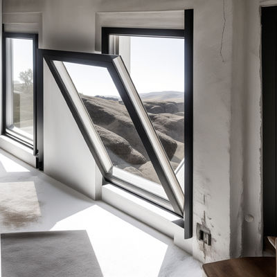 Glasfarbene Unterhügelung, Fenster aus Aluminium, Wärmedämmung